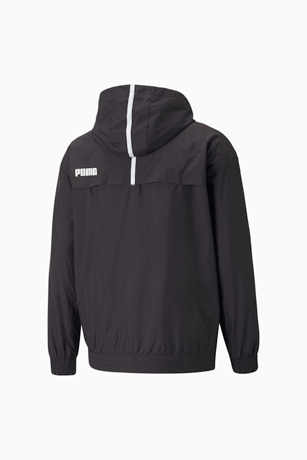 Puma black and white windbreaker best sale